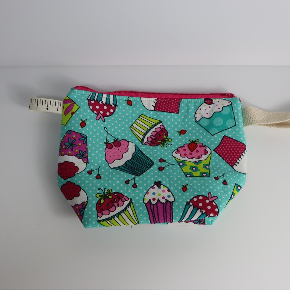 Cupcake Print Makeup Pouch Handmade